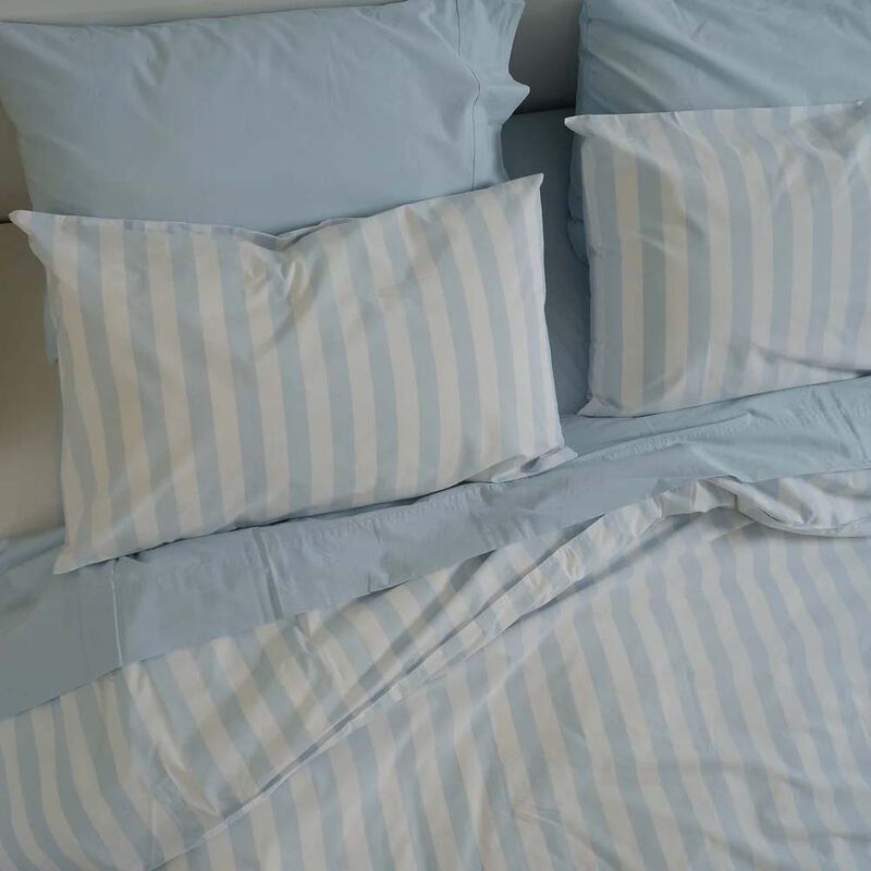 Home Lab 100% Stonewashed Cotton Stripe Duvet Set image number 5